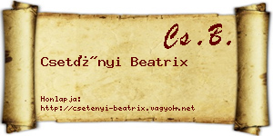 Csetényi Beatrix névjegykártya