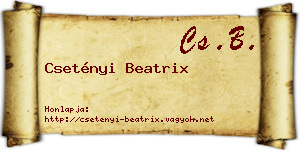 Csetényi Beatrix névjegykártya
