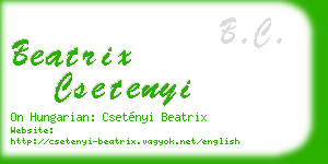 beatrix csetenyi business card