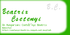 beatrix csetenyi business card
